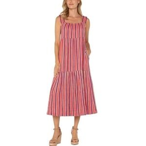 Liverpool Los Angeles Maxi Dress Womens XS Multi Stripe‎ Boho